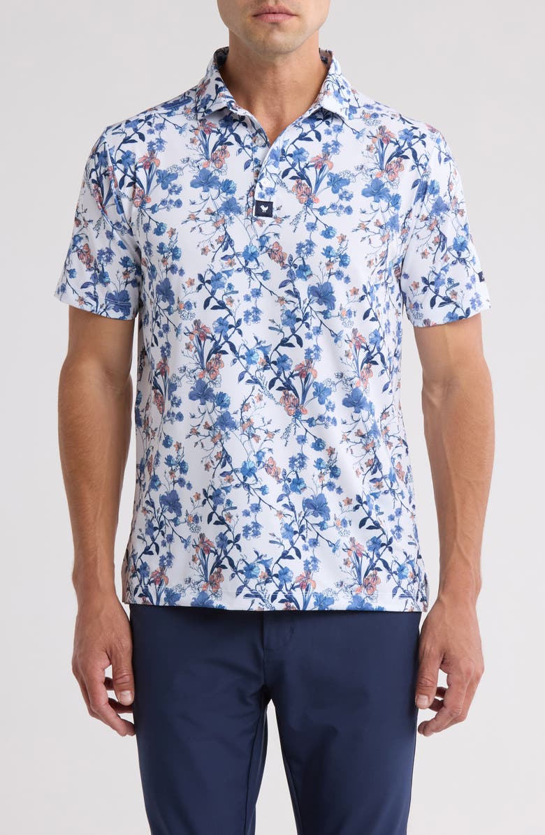 Bad Birdie Core Floral Performance Golf Polo, Main, color, Wild One