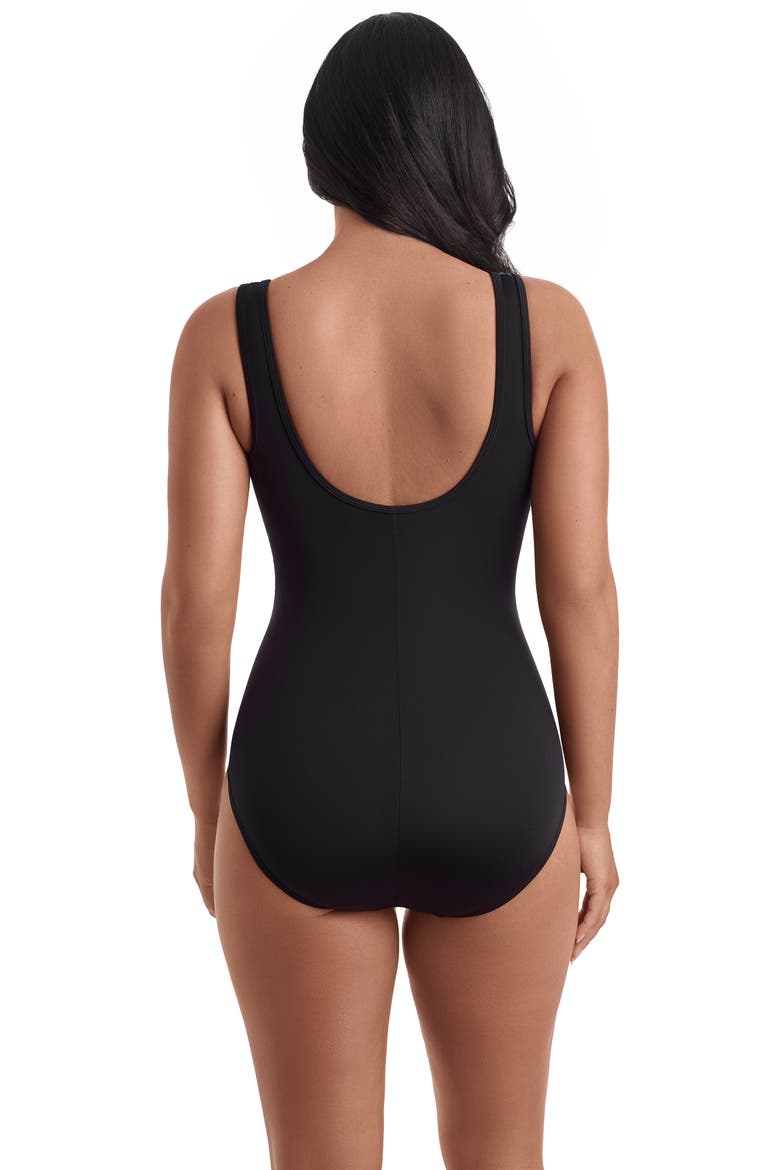 Scoopneck Zipper Tank Chlorine Resistant One-Piece Swimsuit, Alternate, color, Wild Waves