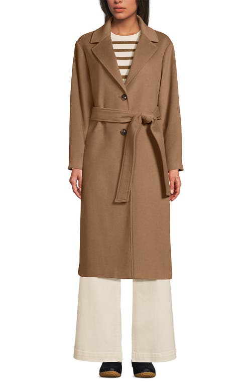 Lands' End Wool Wrap Long Coat In Multi