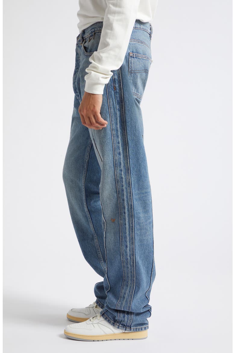 Pintuck Straight Leg Jeans, Alternate, color, DAKAR INDIGO