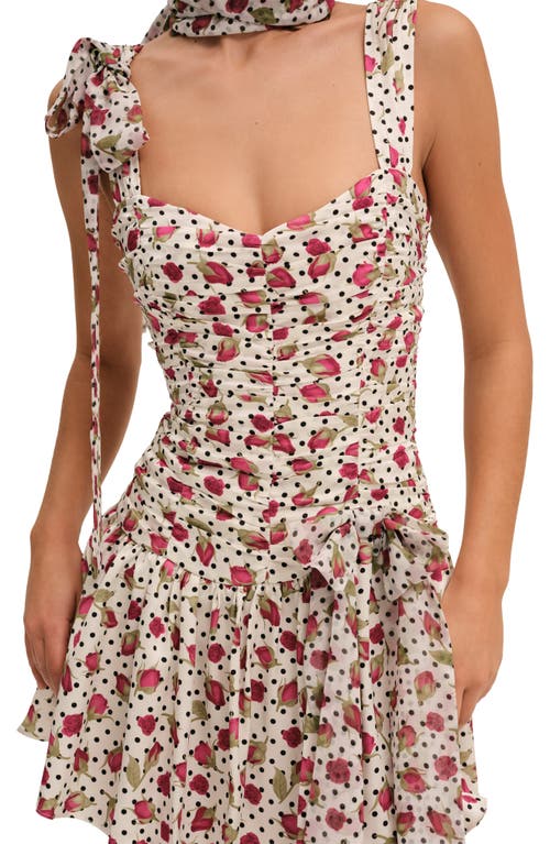 For Love & Lemons Betty Bud Fit & Flare Minidress