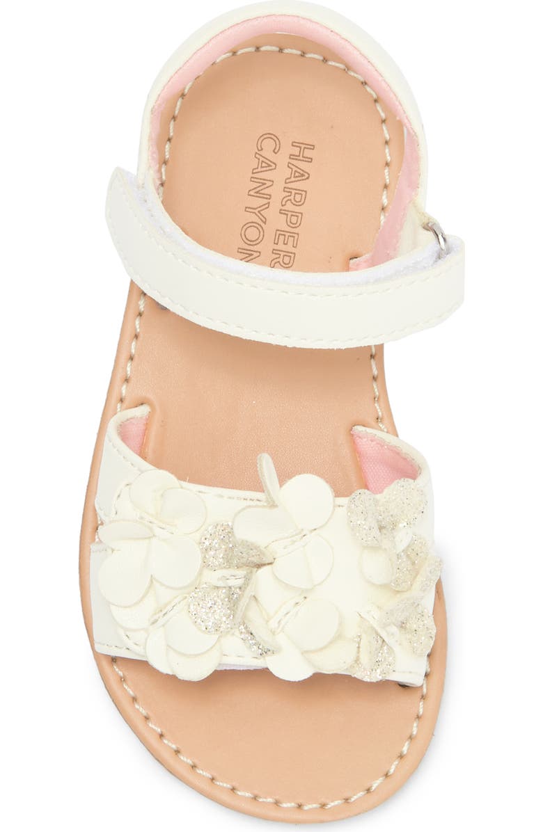 Harper Canyon Kids' Hallie Flower Sandal, Alternate, color, White