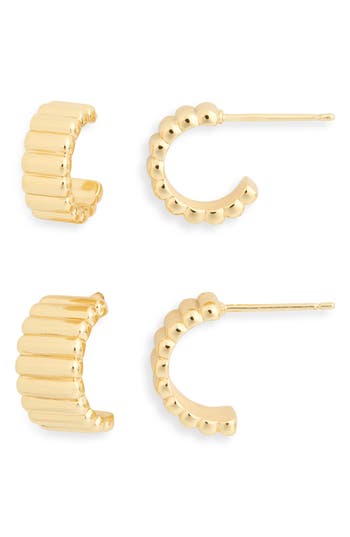 Nordstrom Rack Demi Fine 2-pack Ridged Hoop Earrings