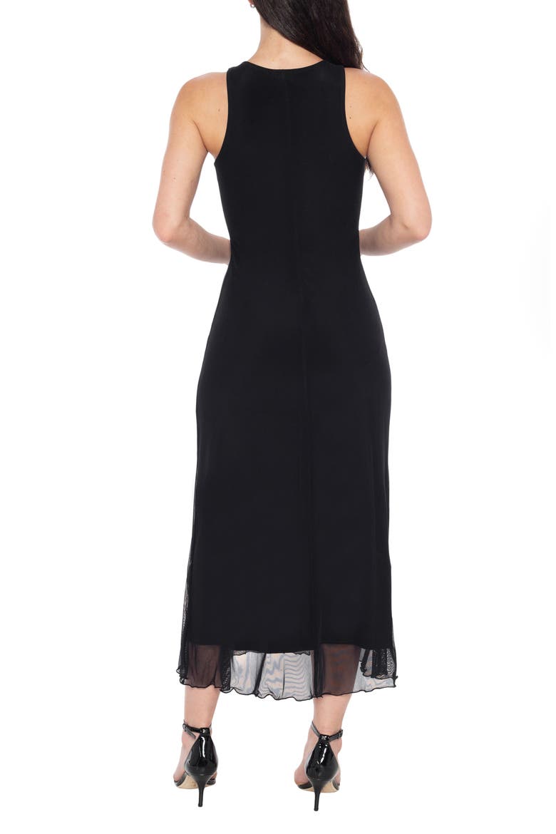 Mesh Tank Midi Dress, Alternate, color, BLACK