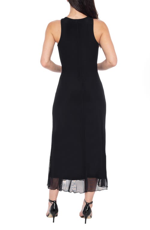 Bebe Mesh Tank Midi Dress In Black