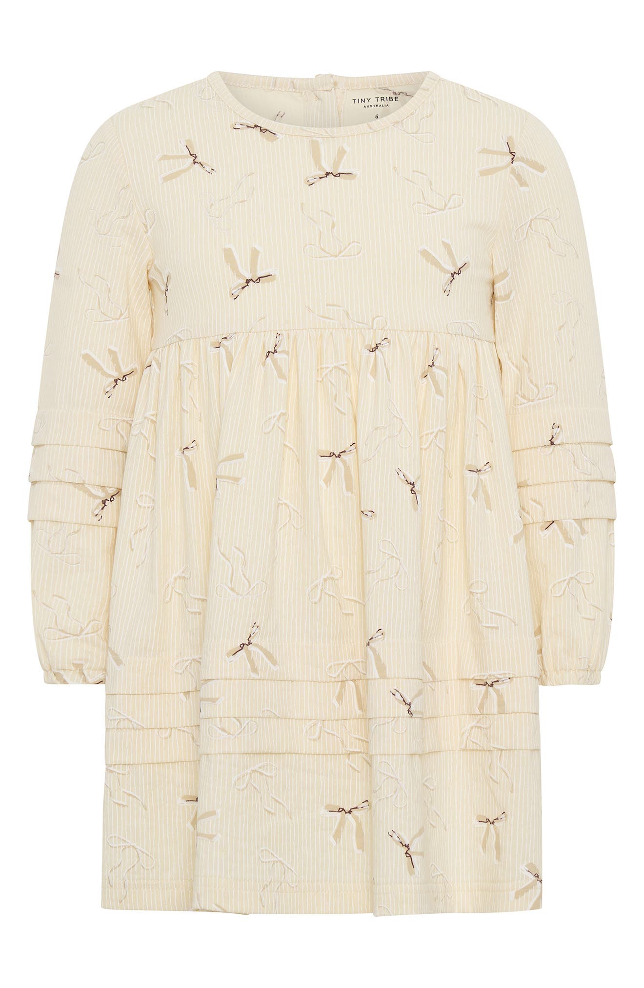 TINY TRIBE Kids' Bow Print Tiered Dress