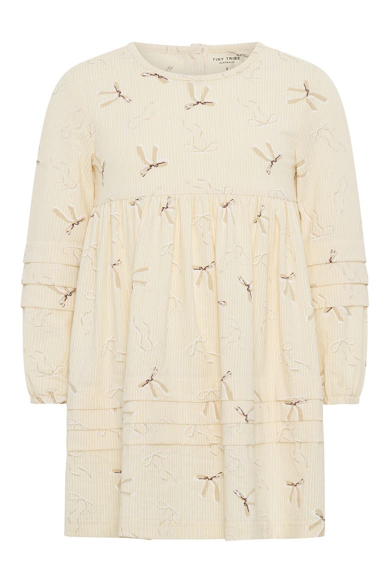 Kids' Bow Print Tiered Dress, Main, color, CREAM