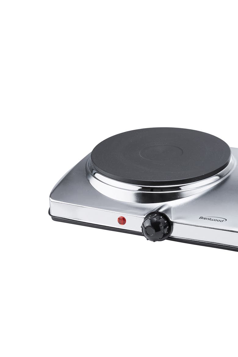 Electric 1440W Double Hotplate in Chrome, Alternate, color, Silver
