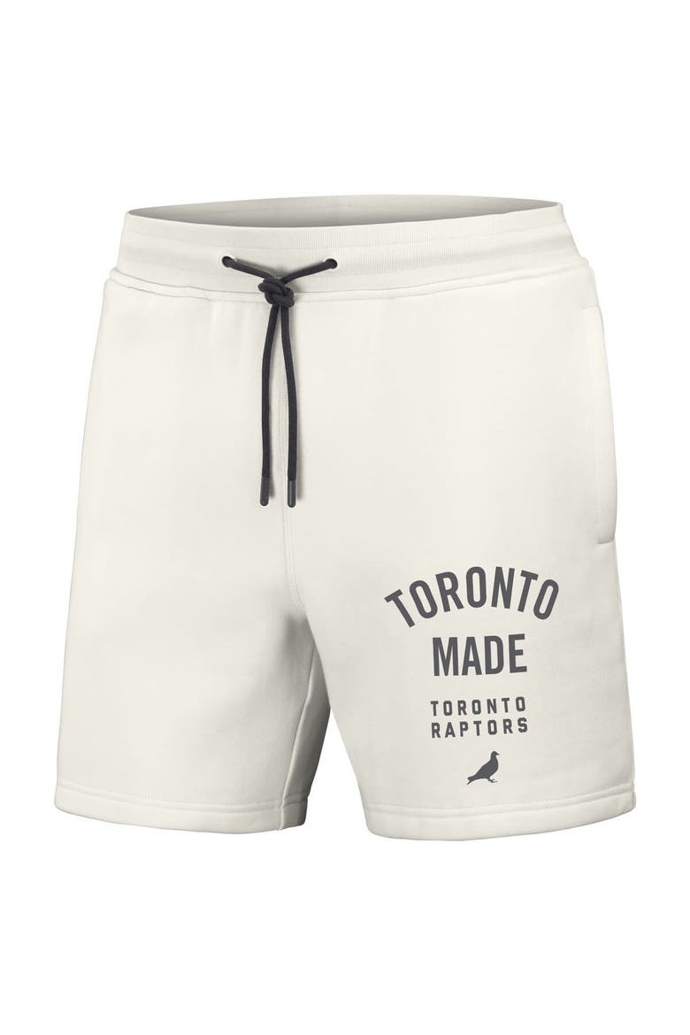 Men's NBA x Staple Cream Toronto Raptors Heavyweight Fleece Shorts, Alternate, color, Cream