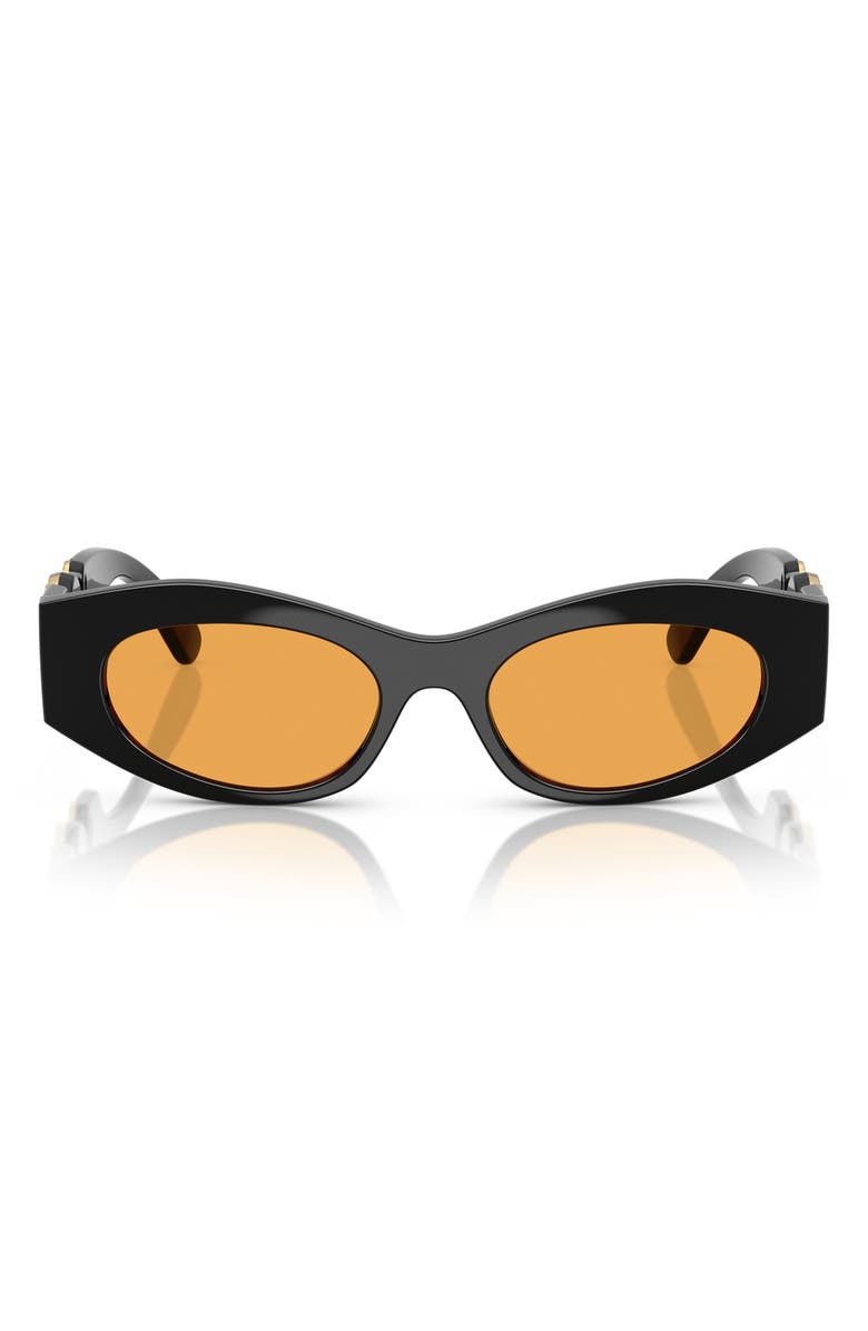 Versace 51m Cat Eye Sunglasses, Main, color, Black / Orange