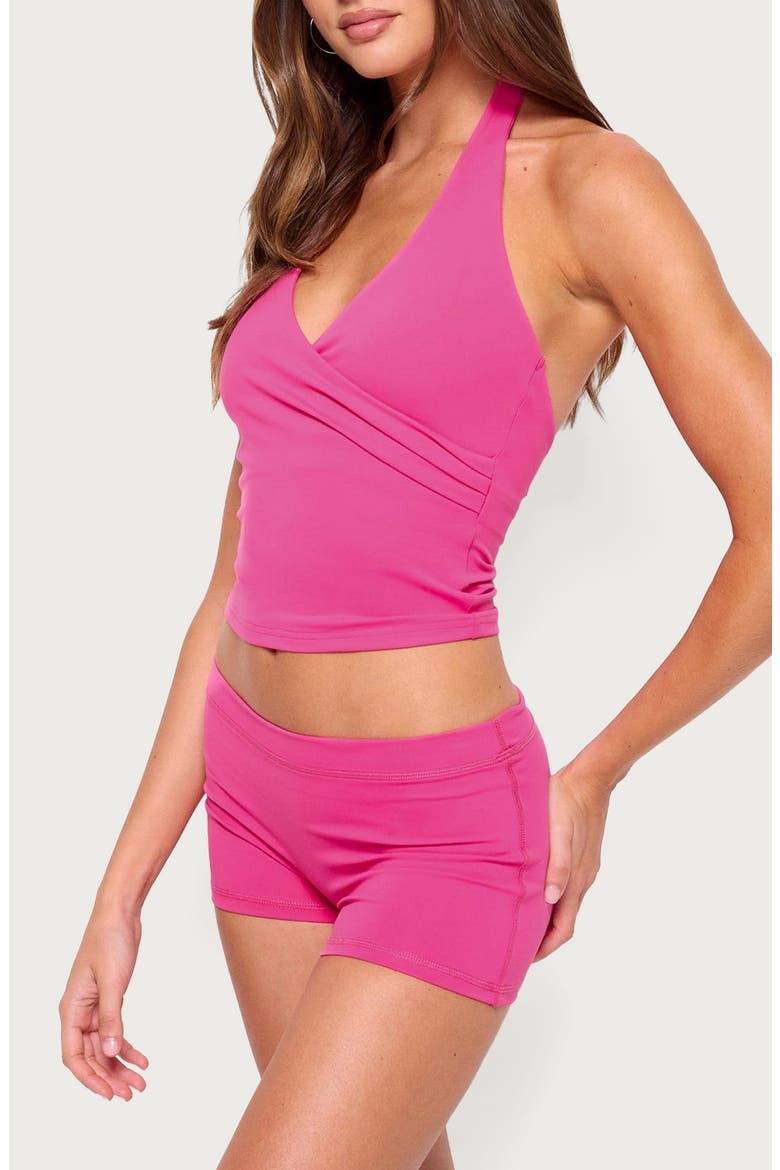 Alaya Wrap Halter Top, Alternate, color, PINK