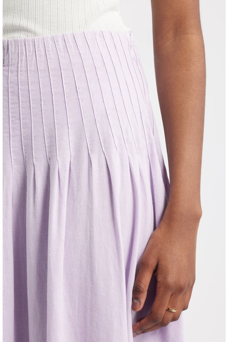 Pleat Accent Linen Blend Maxi Skirt, Alternate, color, PURPLE MOSS