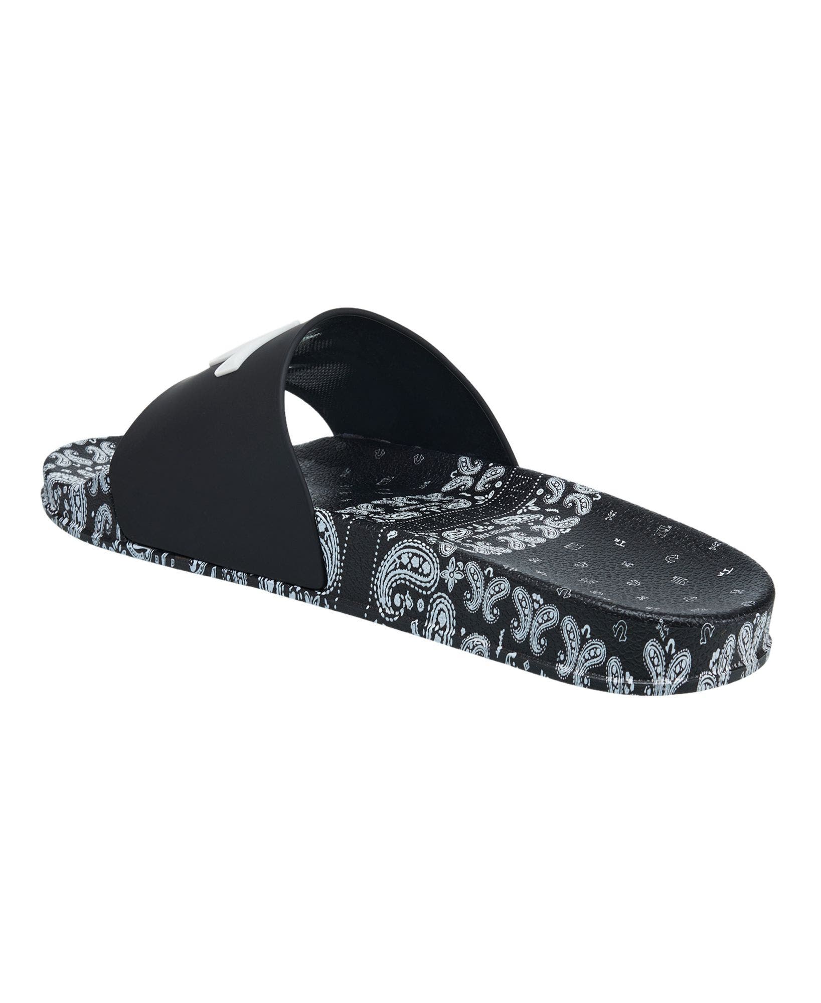 Paisley Footbed 112 Horseshoe Logo Slide, Alternate, color, Black