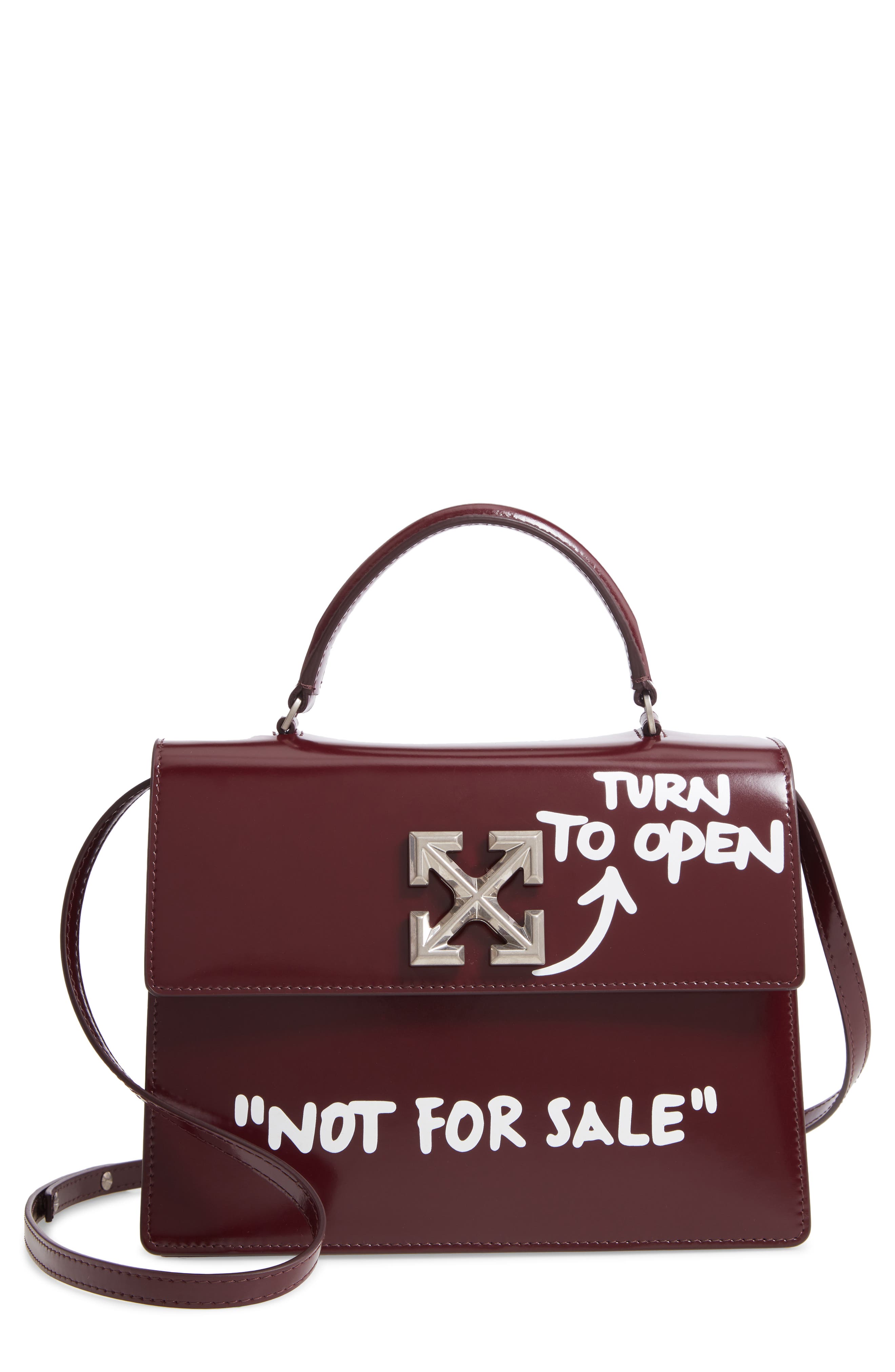 Off-White Jitney 2.8 Turn to Open Leather Bag, Main, color, 