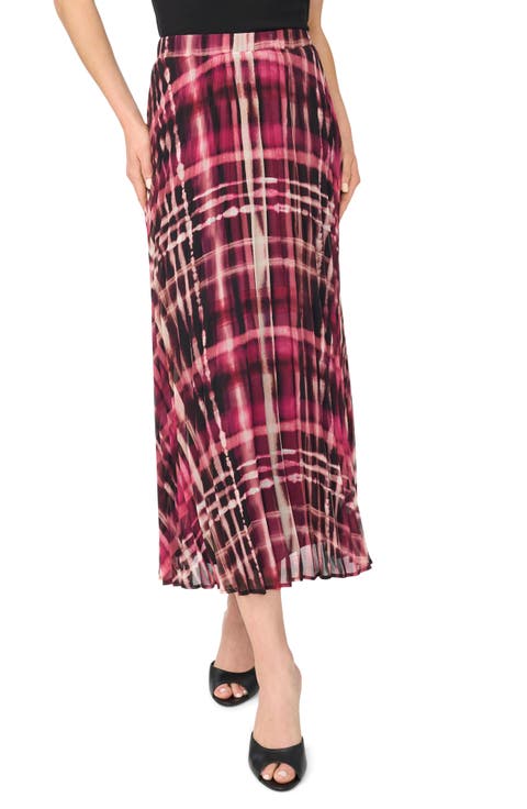 Pleated Elastic Waist Midi Skirt