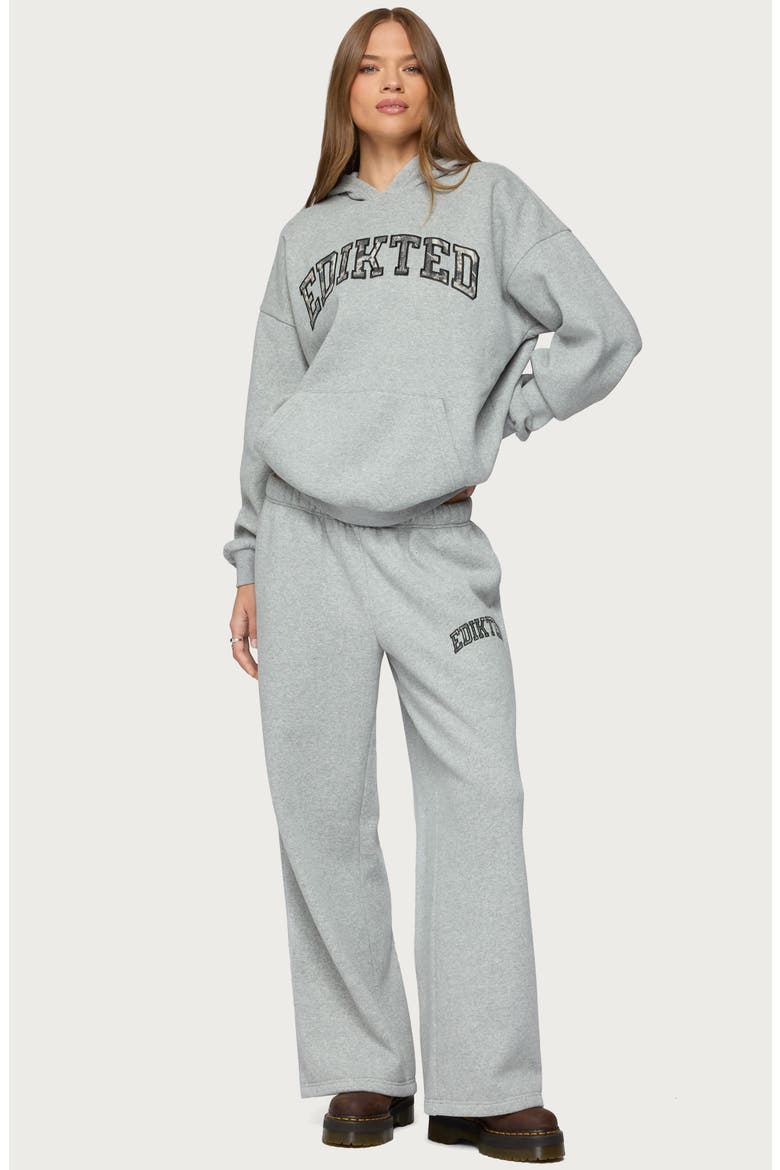 Camo Crush Logo Wide Leg Sweatpants, Alternate, color, DARK-GRAY-MELANGE