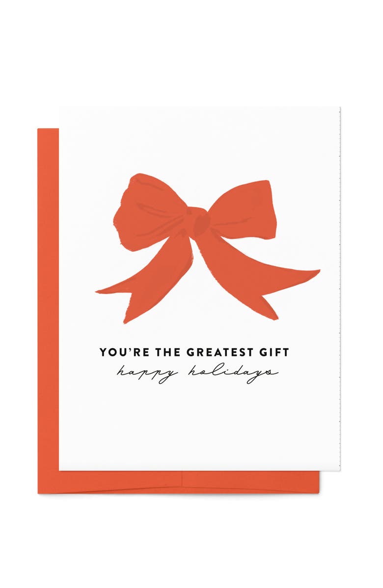 Joy Paper Co. Red Bow Greatest Gift Holiday Boxed Set of 8 Cards, Main, color, 