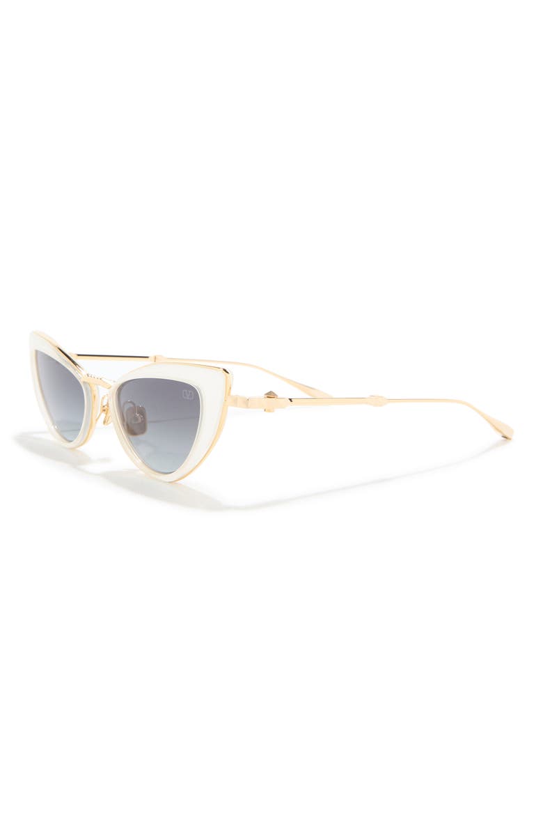 50mm Gradient Cat Eye Sunglasses, Alternate, color, WHITE GOLD GREY