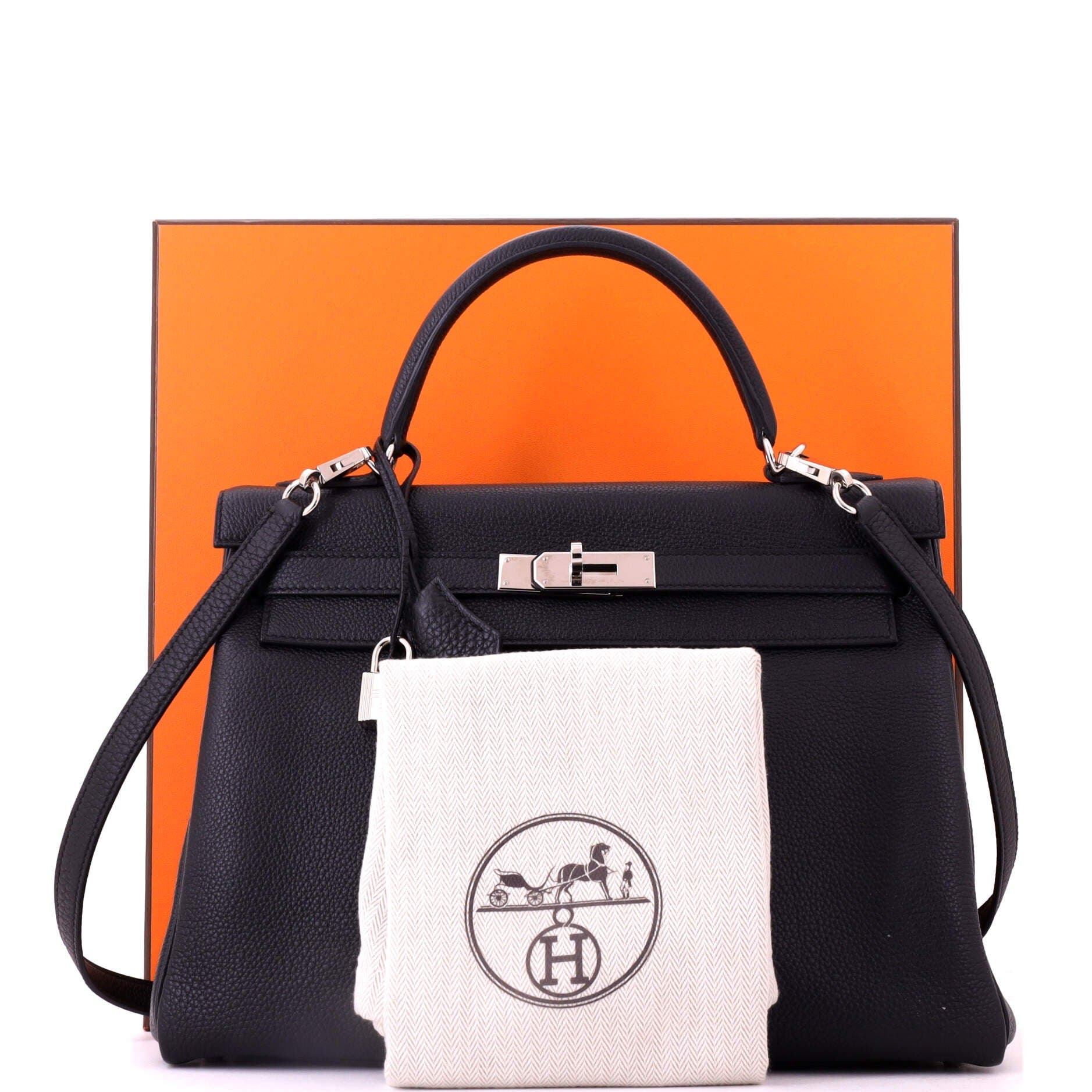 Kelly Handbag Black Togo with Palladium Hardware 32, Alternate, color, Black