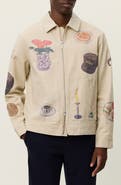 Les Deux Robert Allover Print Twill Jacket