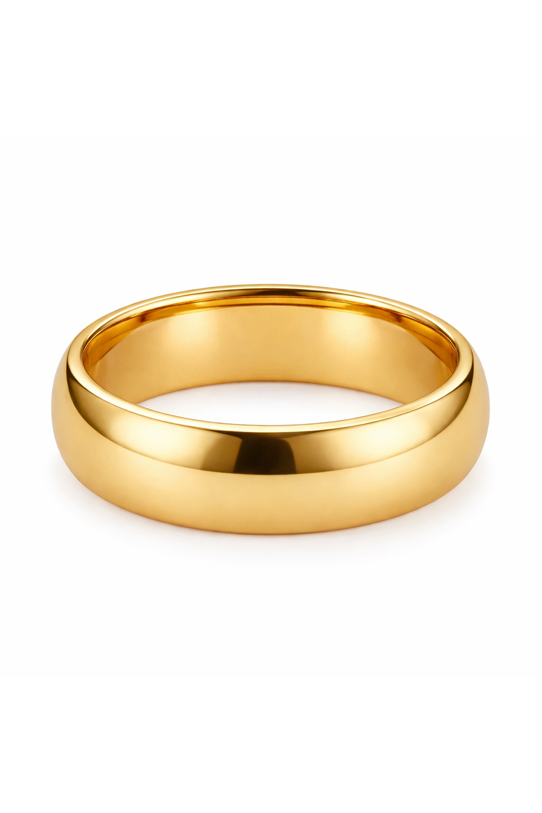 Gold-Tone Sterling Silver 6mm Wedding Band, Main, color, Gold