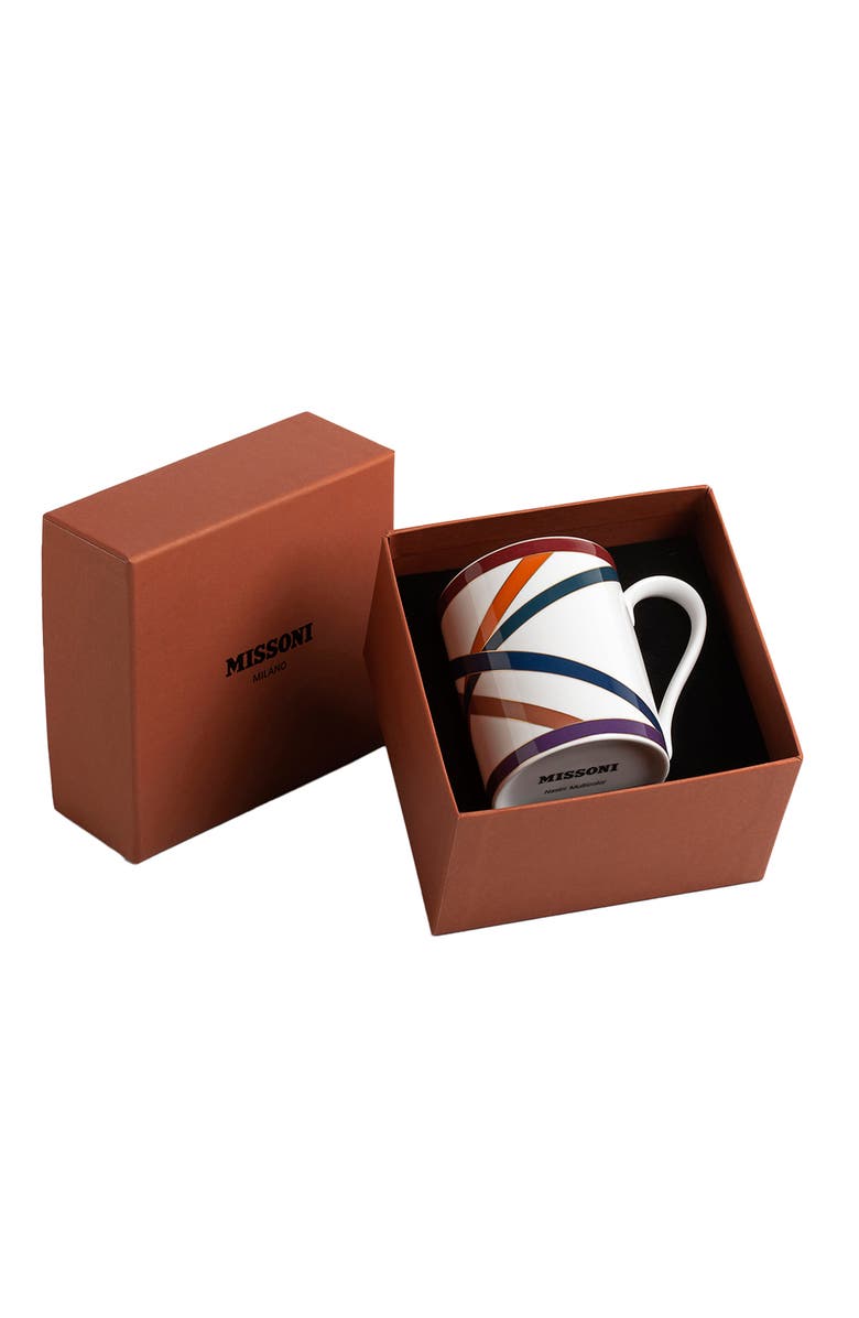 Missoni Home Tableware Mug Cup NASTRI in Luxury Box Multicolor diam. 3", H 3.9", cap. 12.5 oz, Main, color, Multicolor