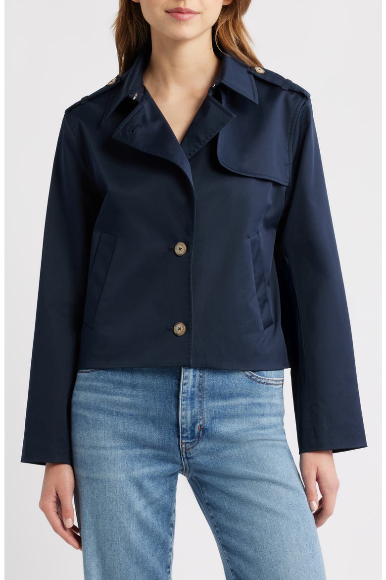 Short Trench Jacket, Alternate, color, NAVY