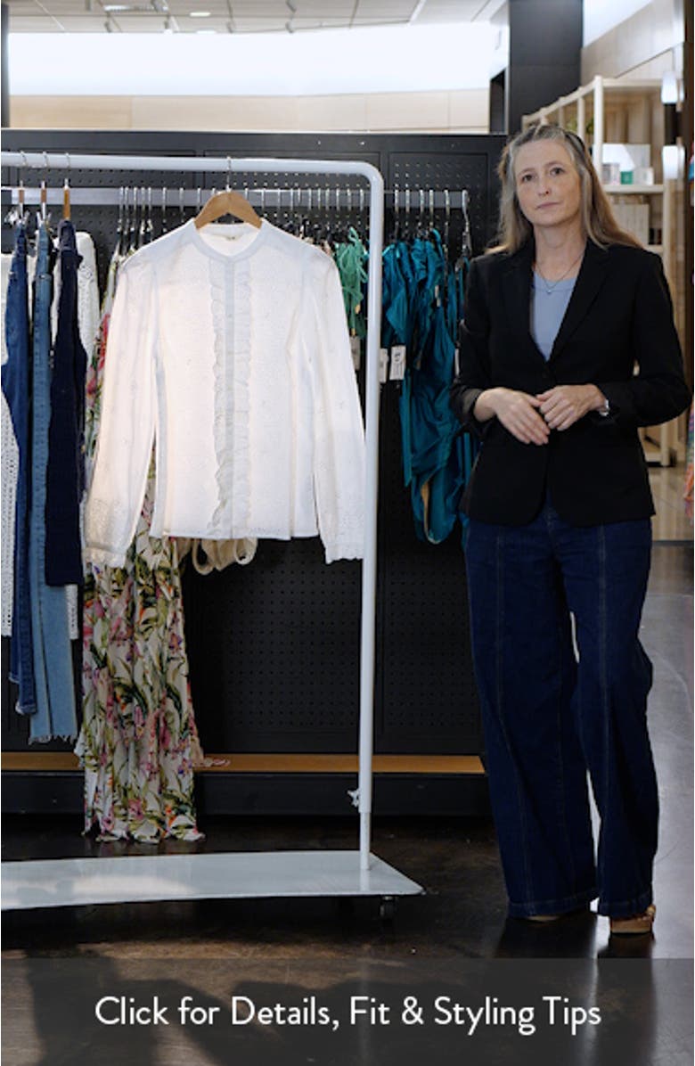 Alice Embroidered Eyelet Cotton Button-Up Shirt, sales video thumbnail