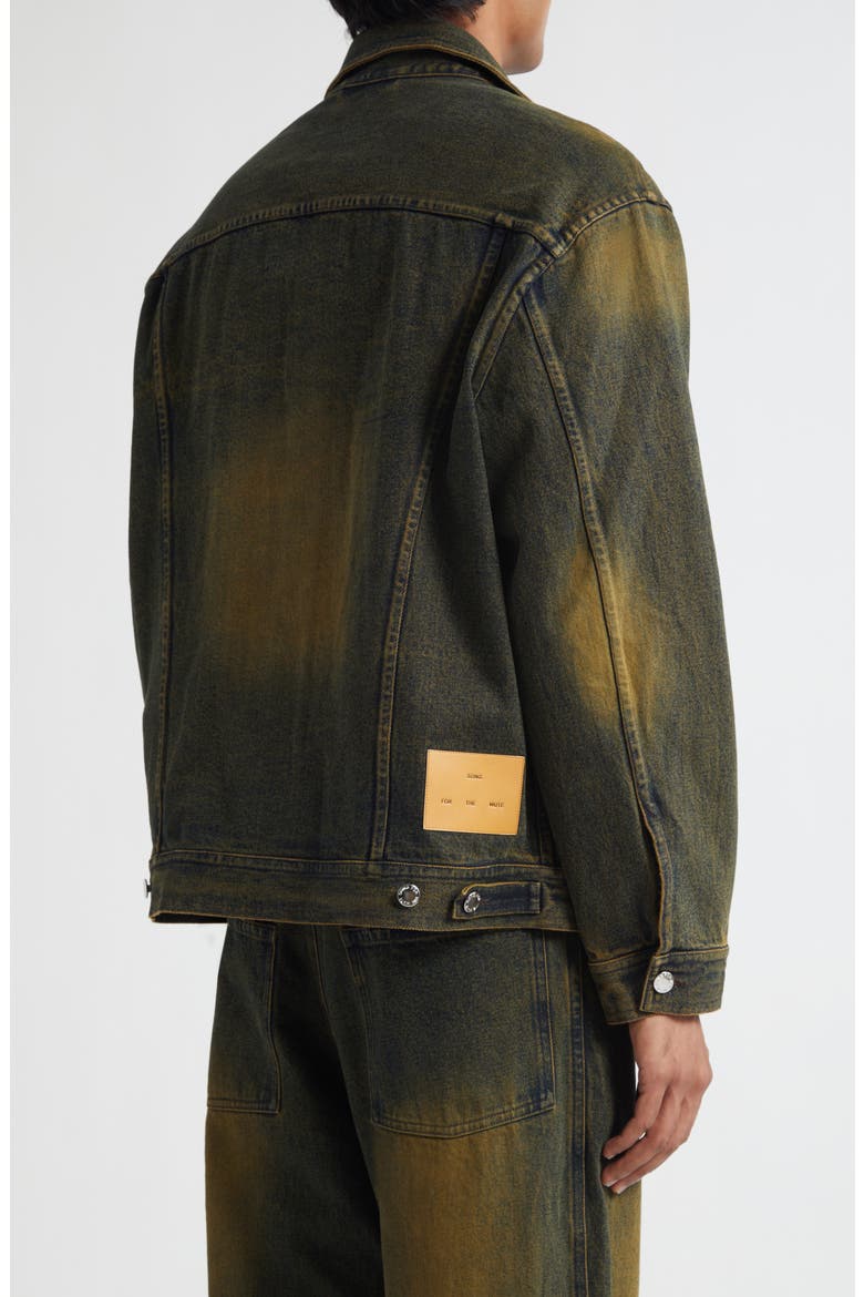 Oversize Denim Worker Jacket, Alternate, color, BROWN