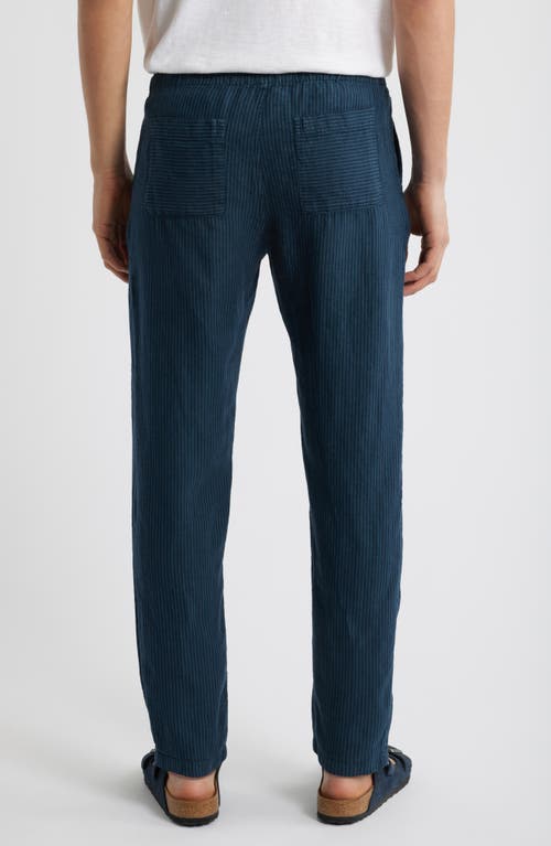Alex Crane Bo Linen Regular Fit Drawstring Pants In Overdye Dusk