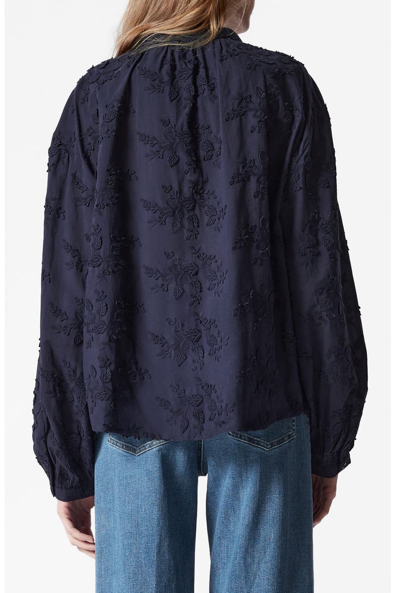 Floral Appliqué Blouse, Alternate, color, NEW NAVY