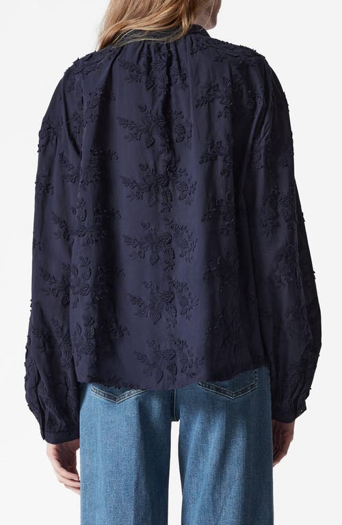 & Other Stories Floral Appliqué Blouse In New Navy