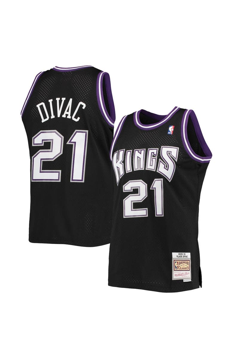 Mitchell & Ness Men's Mitchell & Ness Vlade Divac Black Sacramento Kings 2000/01 Hardwood Classics Swingman Jersey, Main, color, Black