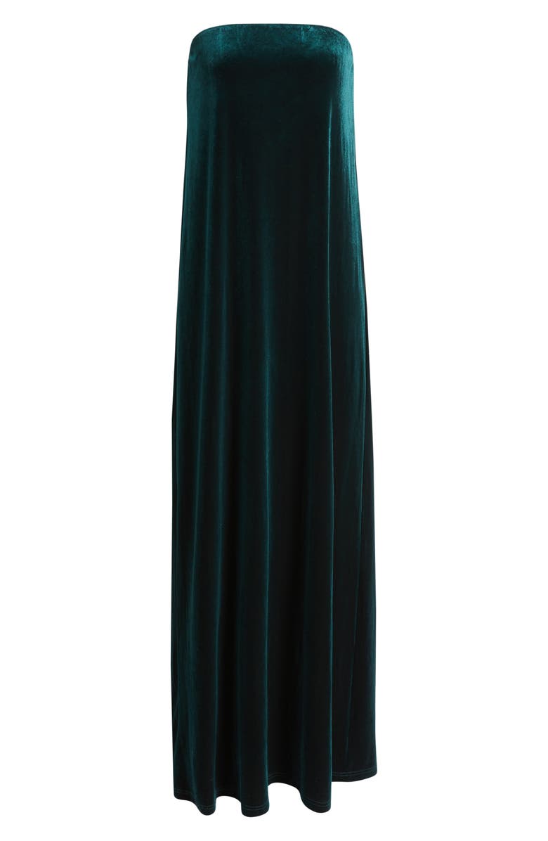 Lucy Paris Breanna Strapless Velvet Gown, Alternate, color, Emerald