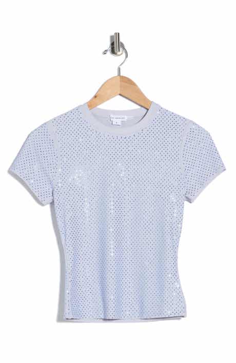 Good American Crystal Embellished Crop T-Shirt