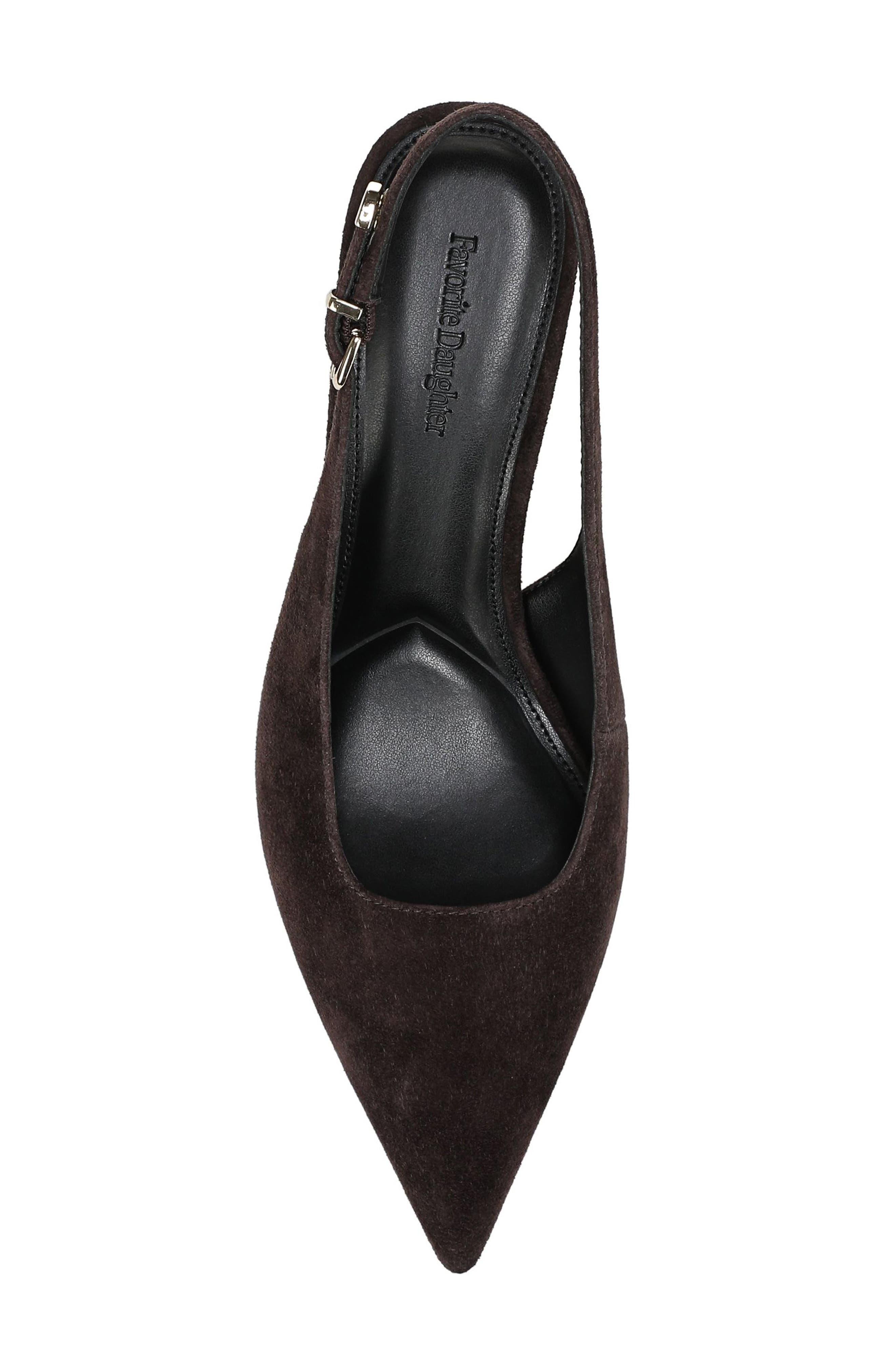 Sierra Pointed Toe Slingback Pump, Alternate, color, COFFEE SUEDE