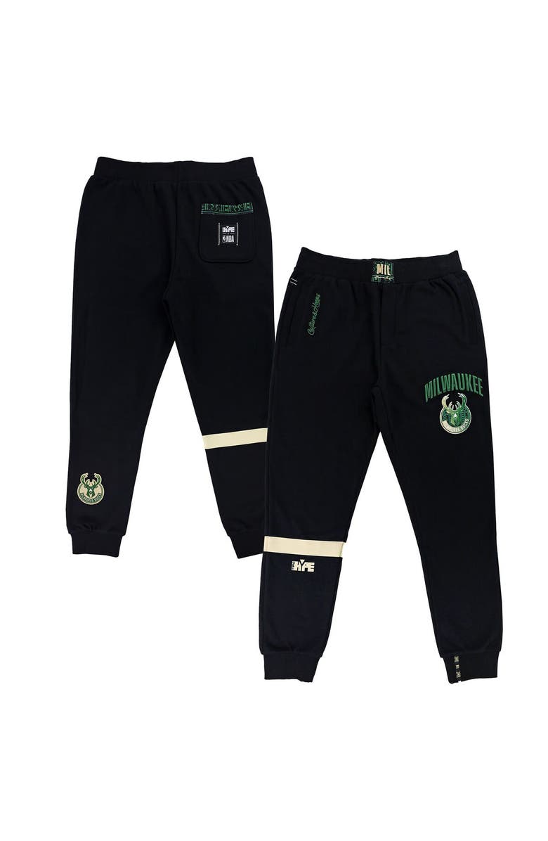 Two Hype Unisex NBA x Two Hype  Black Milwaukee Bucks Culture & Hoops Heavyweight Jogger Pants, Alternate, color, 