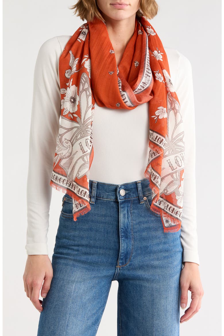 Print Scarf, Main, color, SAFFRON