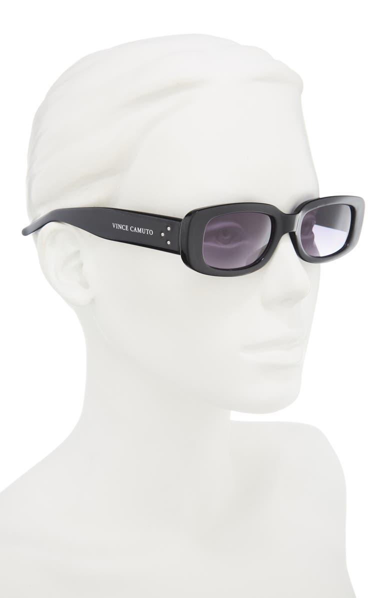 Vince Camuto 117mm Gradient Rectangular Sunglasses, Alternate, color, Black