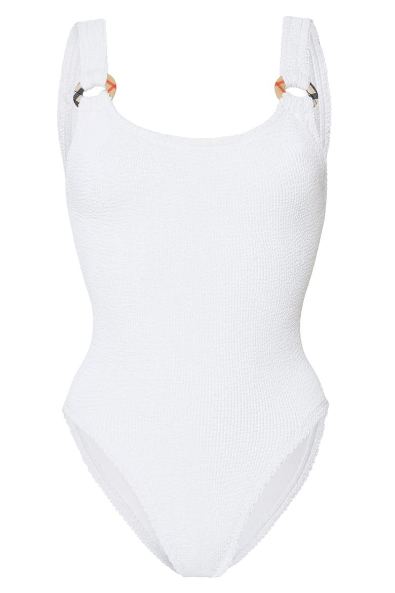 Domino Original Crinkle™ One-Piece Swimsuit, Alternate, color, WHITE