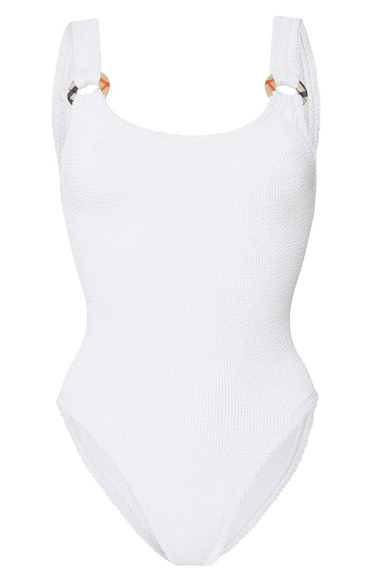 Burberry x Hunza G Domino Original Crinkle<sup>™</sup> One-Piece Swimsuit, Alternate, color, 