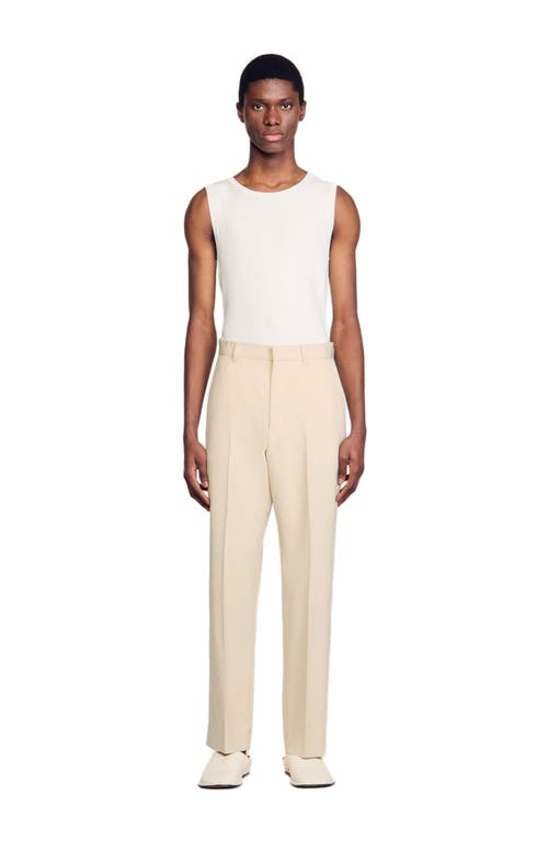 Sandro Wool Suit Trousers In White
