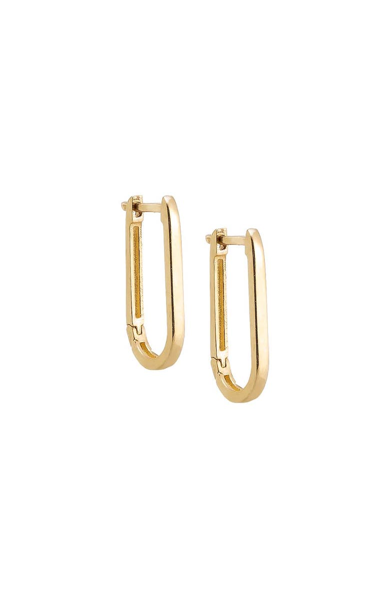 BY ADINA EDEN Solid Thin U-Shape Huggie Earring 14K, Main, color,