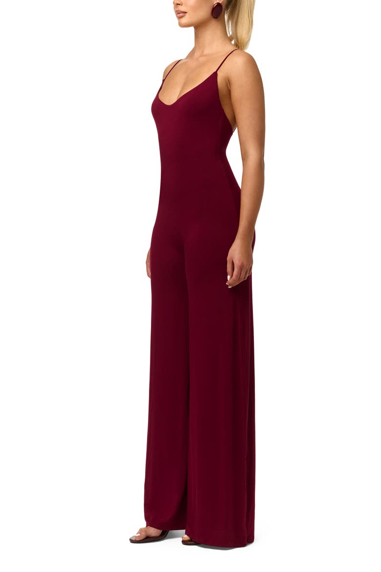 Wide Leg Jumpsuit, Alternate, color, SANGRIA
