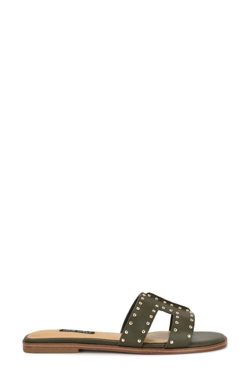 Nine West Giny Slide Sandal In Green