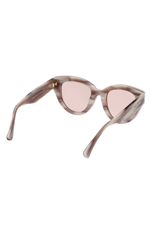 Max Mara Glimpse 50mm Polarized Cat Eye Sunglasses In Camel Horn/brown Lenses