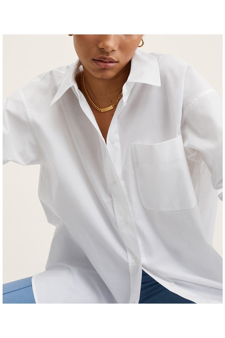 Oversize Cotton Shirt, Alternate, color, NATURAL WHITE