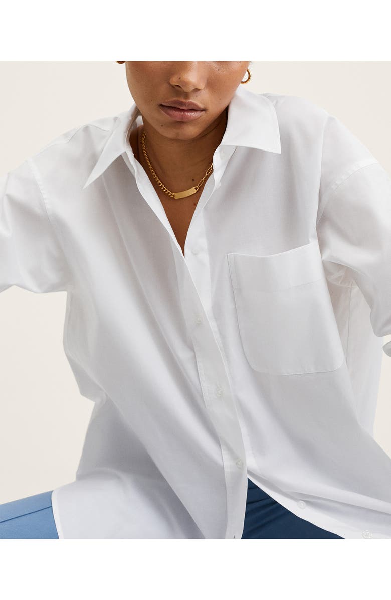 MANGO Oversize Cotton Shirt, Alternate, color, 