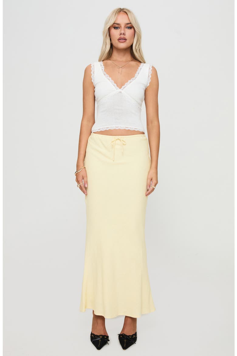 Mercer Linen Blend Drawstring Maxi Skirt, Alternate, color, LEMON
