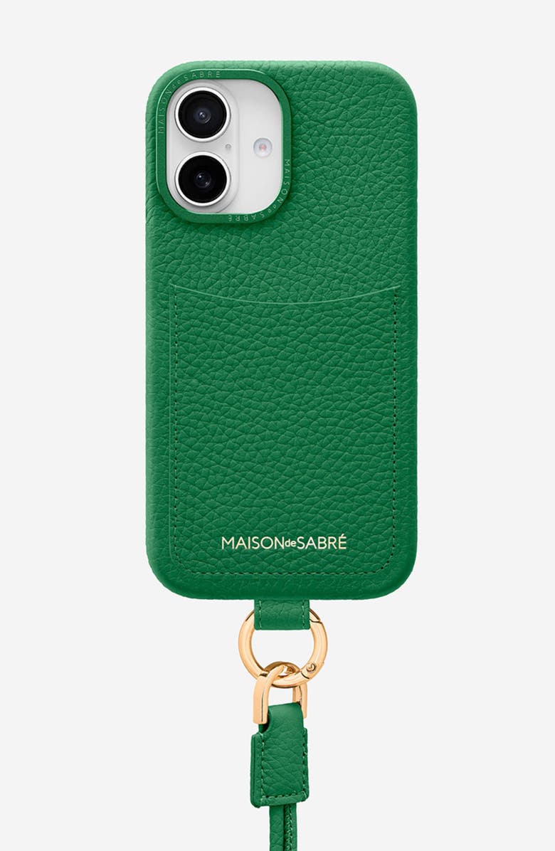 MAISON de SABRÉ Sling Phone Case, Main, color, Emerald Green
